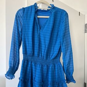 NSR Blue Tiered Mini Dress